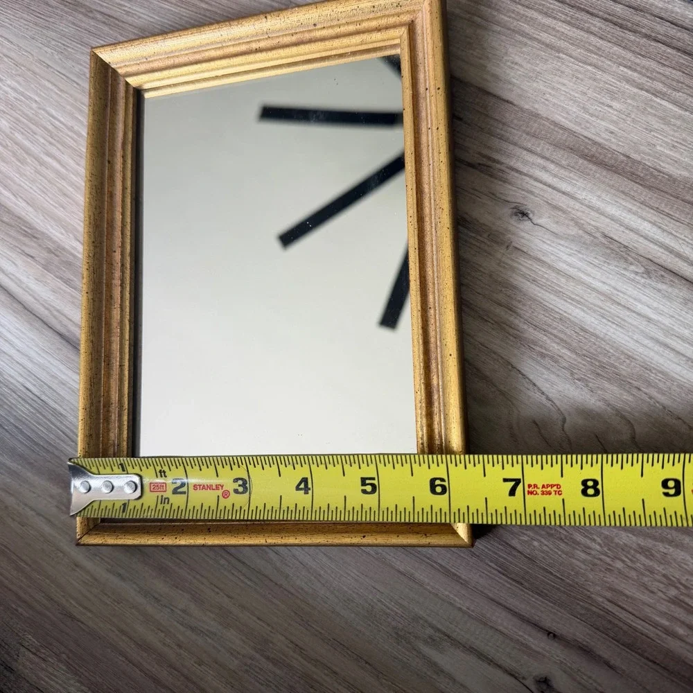 Jon-Don Studios Custom Framed Gold Mirror Vintage Style Small Wall Decor 6.5x8.5